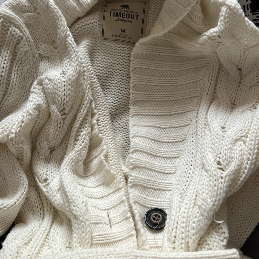 Time Out long Cable Knit Cardigan size M